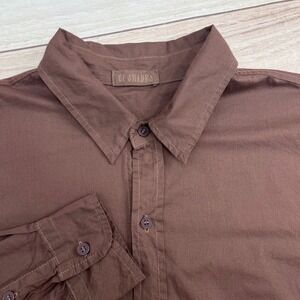 CP Shades Brown Long Sleeve Button Down Shirt Coastal Boyfriend Made in USA Sz L